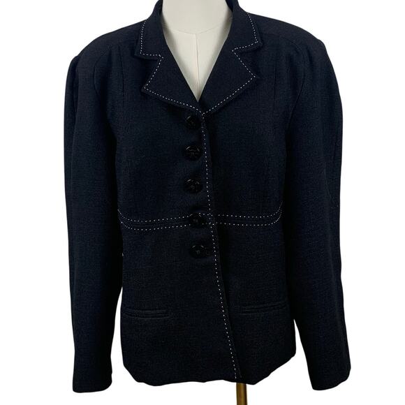 CLIO 2 Suits Cropped Black Blazer Size Large - Picture 1 of 6